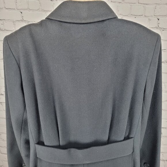 VTG Glenbrooke Grey Pure New Wool Double Breasted Pockets Lined Pea Coat USA 10 - Picture 12 of 16